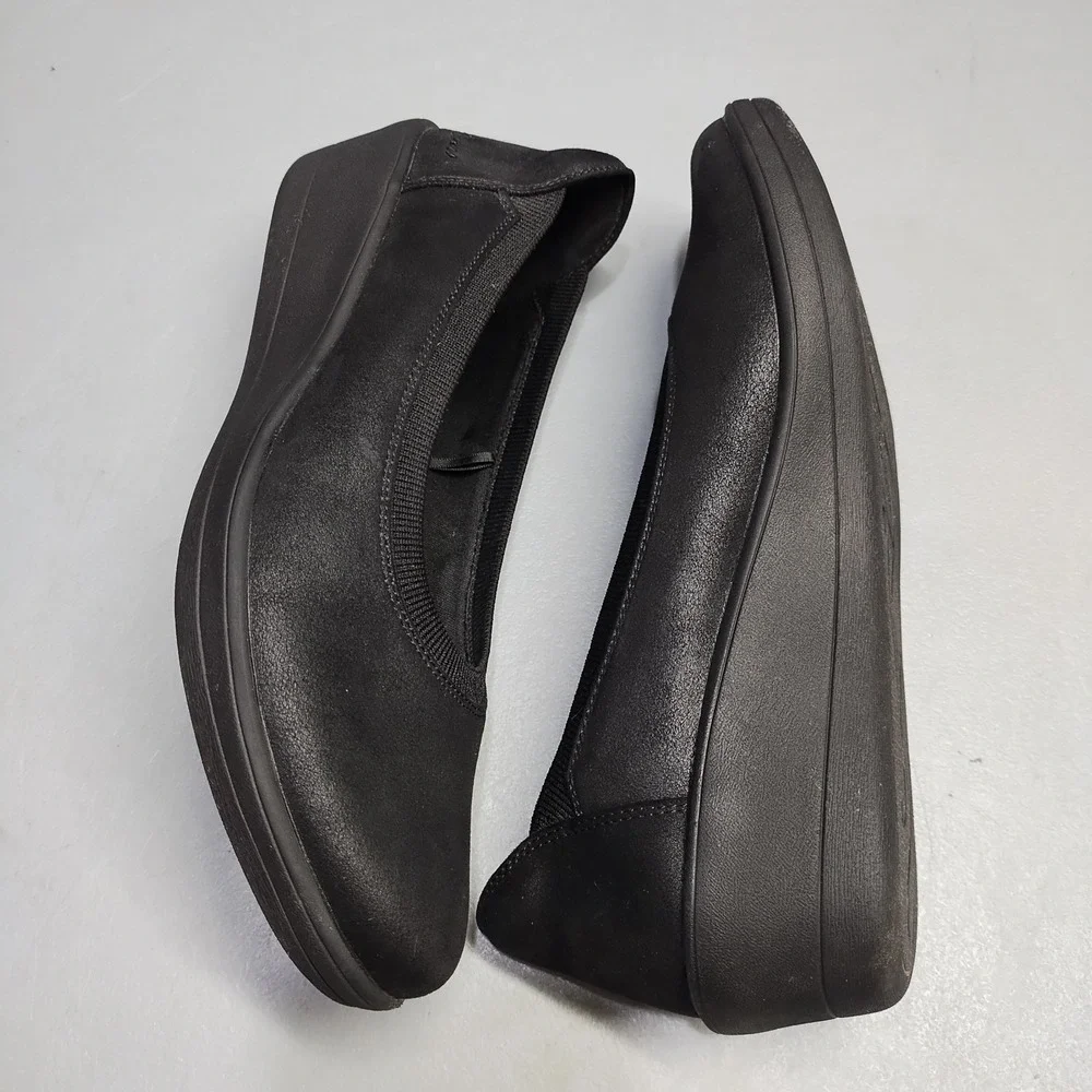 Skechers Newport Wedge Casual Shoes Womens US 8.5 Black Relaxed Fit Air-Cooled